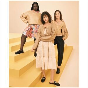 Kika Vargas x Target limited edition gold metallic back-tie sweater medium Cardi